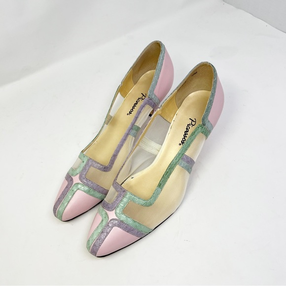 😻Picasso Pastel Color Block Heels - Picture 2 of 9